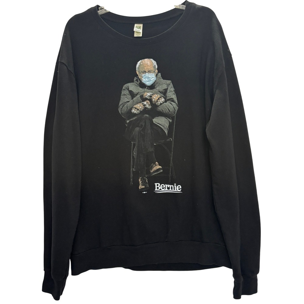 Royal Apparel Bernie Sanders Chair Mittens Meme Graphic Sweatshirt Inauguration